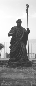 Statue of St. Peter on the shore of the Sea of Galilee